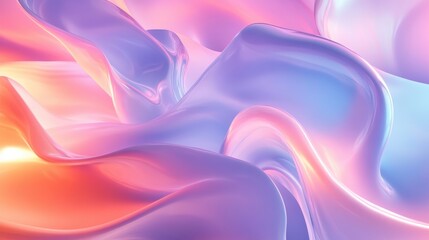 Obraz premium Organic flow shapes with light effects abstract art digital creation minimal background smooth transitions modern design