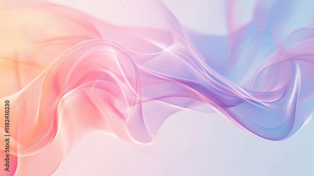 Poster organic flow shapes in minimal abstract setting captivating light effects digital graphic soft elega