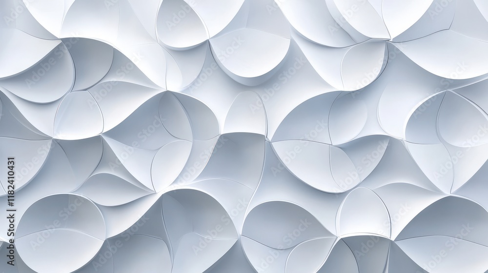 Poster curved white patterns with gentle light diffusion modern design seamless branding clean aesthetic mi