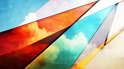 Abstract Colorful Geometric Sky Cloudscape AI Art