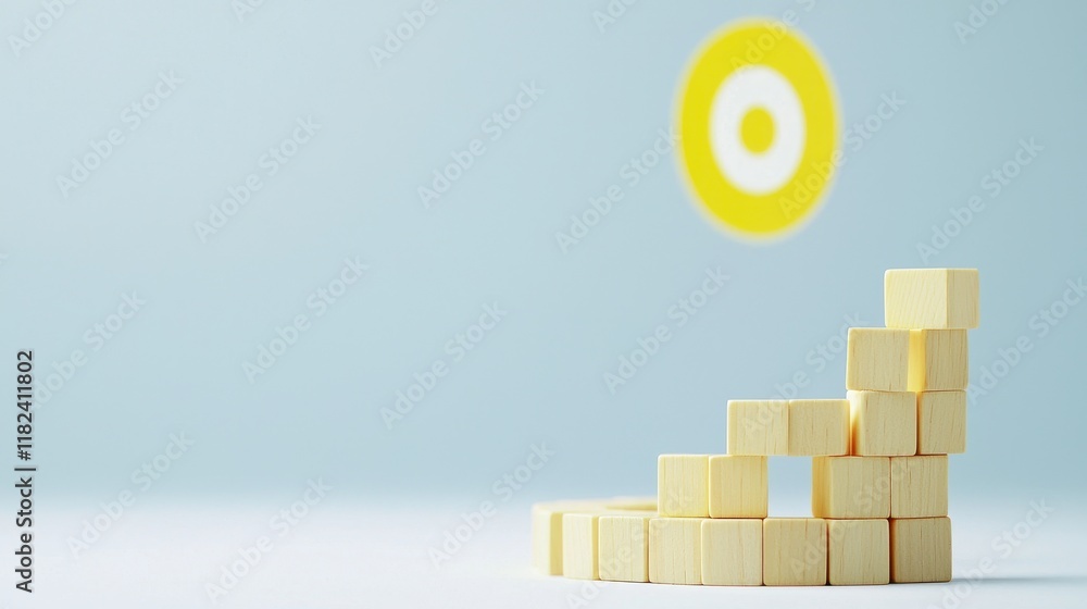 Poster creative building blocks with target design concept