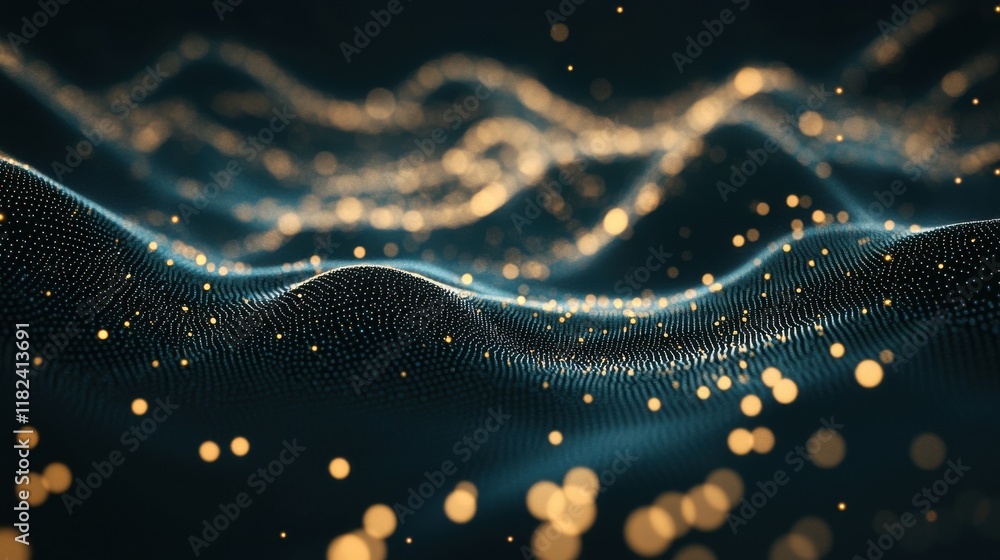 Poster minimalist constellation map visualization digital art dark background abstract concept subtle star 