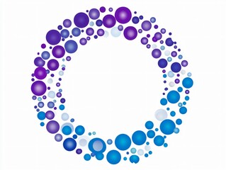 Obraz premium Abstract Blue Purple Circle Bubbles Frame Background