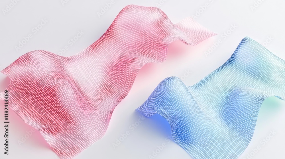 Poster Minimalist digital grid patterns abstract space digital art cool colors contemporary viewpoint modern design concepts