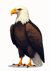 Obraz premium Majestic Eagle Soaring High in the Sky, 2D Vector Illustration 