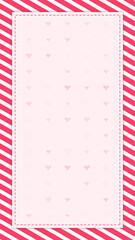 Fototapeta premium valentines day hearts pattern and border frame 4k , love romantic copy space pink vertical social media background 