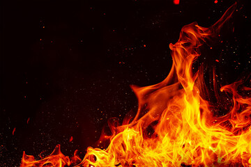 Fototapeta premium fire particle and flame effect overlay