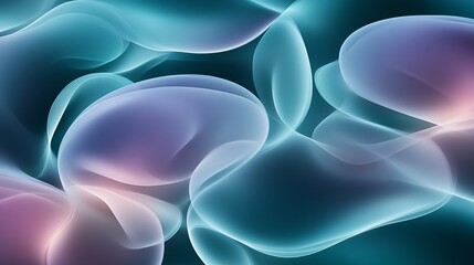 Abstract Teal and Purple Flowing Forms Background