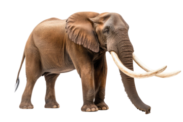 Large African Elephant isolated on white background PNG