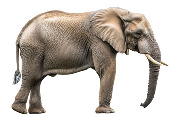 Fototapeta premium Large African Elephant isolated on white background PNG