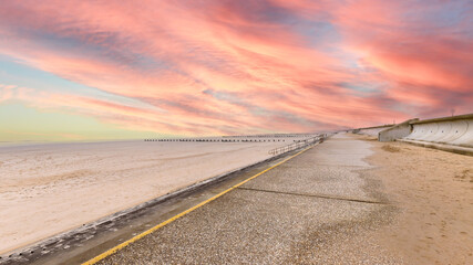 Romney Marsh sand beach, near Folkestone, England