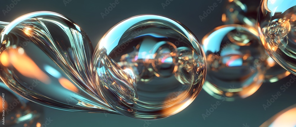 Aufkleber a close-up view of colorful soap bubbles, showcasing their intricate surface patterns and reflection
