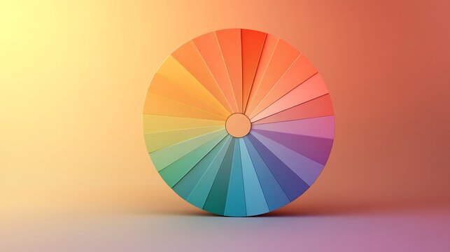 Vibrant Color Wheel on Gradient Background: A 3D Render