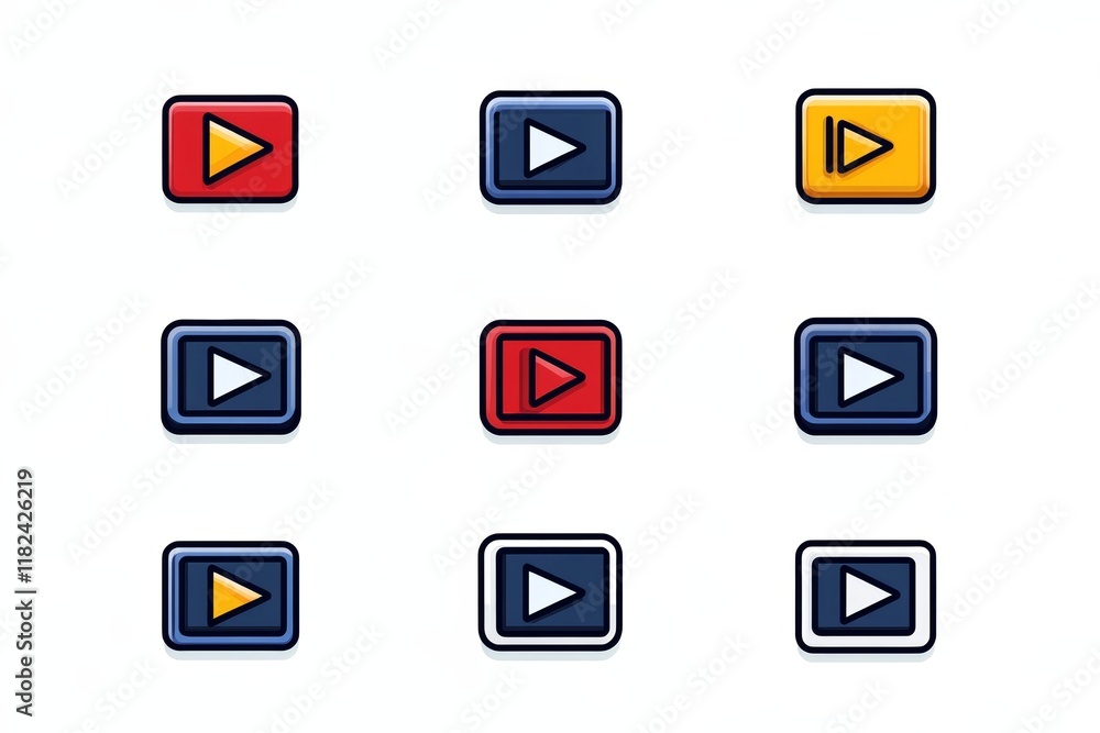 Poster set of buttons with the word 