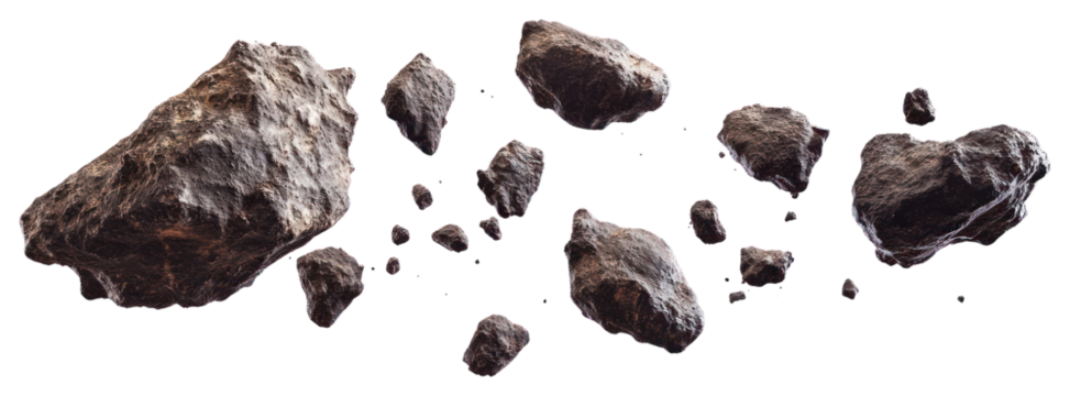 PNG Asteroid rocks exploration anthracite.