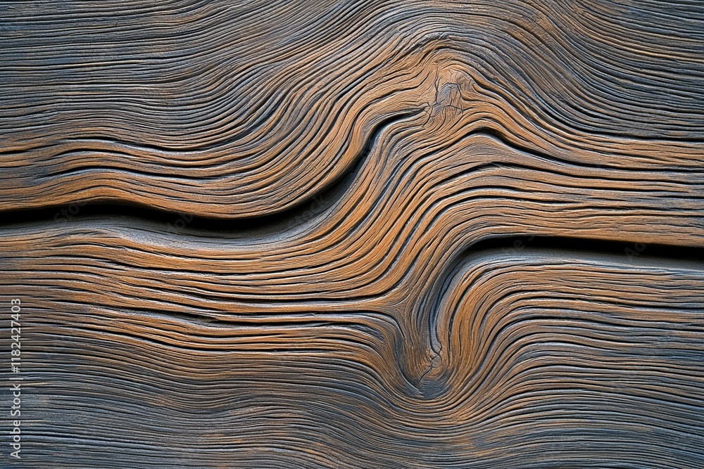 Poster the image is a close up of a wooden surface with a wavy pattern
