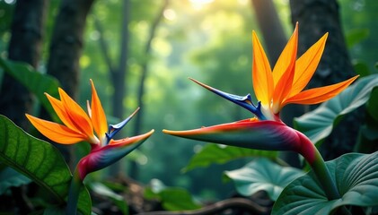 Majestic tropical flowers with bright colors in a forest, Nature Escapes, Tropical Flowers, Hawaii Landscapes