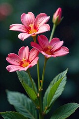 Fototapeta premium Flores de jazm?n en una maceta con suelo y agua, maceta, suelo