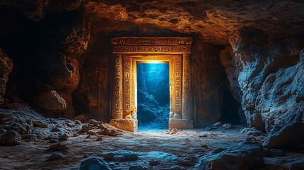 Ancient Egyptian Portal Within a Mysterious Cave