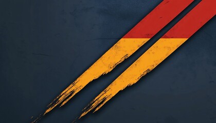 Abstract Grunge Texture Background with Diagonal Brush Strokes in Orange and Red