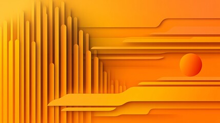 Abstract Orange Sunset Layers Background Design