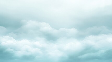 Obraz premium Dreamy Pastel Blue Sky Cloudscape- Soft, Fluffy Clouds Background