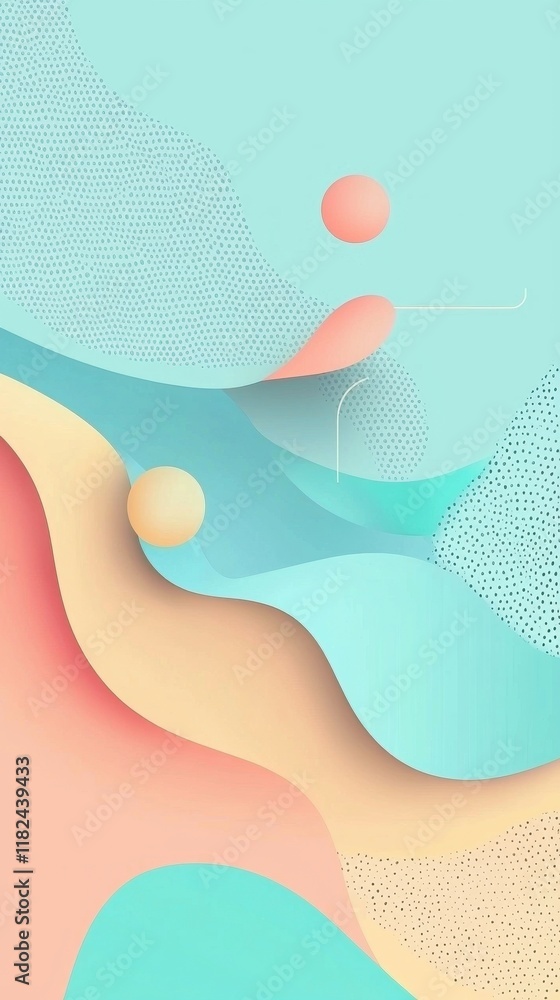 Poster modern pastel gradient design with abstract shapes digital art minimalist style high-resolution crea