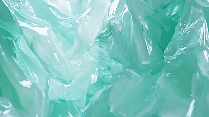 Obraz premium Abstract Teal Ice Crystal Texture Background, Closeup of Glacial Ice