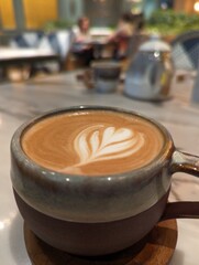 coffee latte in a cafe