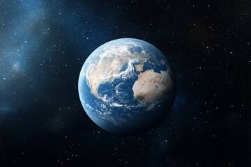 Obraz premium Blue and white planet in the middle of the night sky