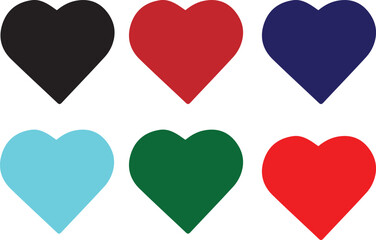 hearts, colorful heart shapes, heart shapes in different colors, minimalistic heart icons, flat design hearts, geometric heart illustrations, abstract heart patterns
