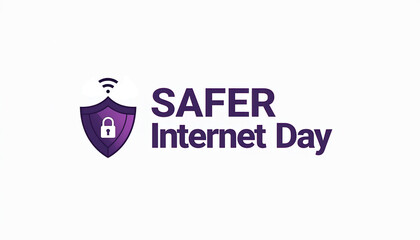Fototapeta premium Banner for Safer Internet Day featuring a prominent logo emphasizing online security and community awareness, designed to promote digital safety.