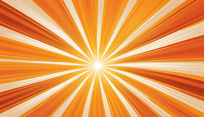 Abstract orange and white sunburst background.