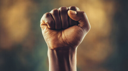 Symbolic Artwork of a Raised Fist: Black History Month