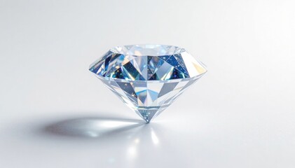 Glittering diamond isolated on white background, sharp, pure