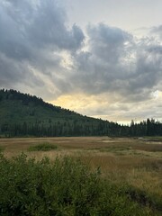 sunset in the mountains