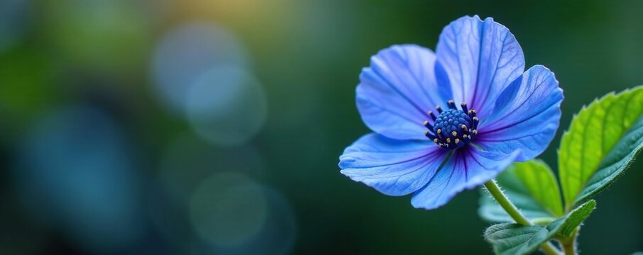 Glockenblume mit blauen Fr?chten auf einem runden Teller, bl?hende blumen, lecker, gesund