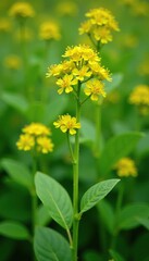 Obraz premium Knotweed plant with clusters of small yellow flowers, small blooms, field flowers