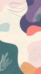 Fototapeta premium Flowing organic abstract design digital art teal coral purple gradient minimalist style high resolution