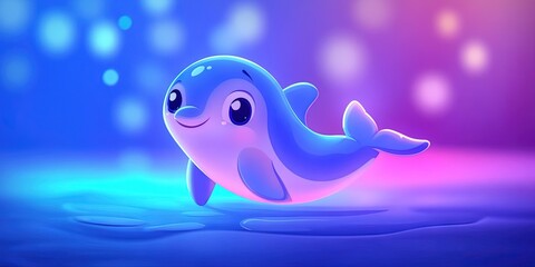 Fototapeta premium 2D animation dolphin 