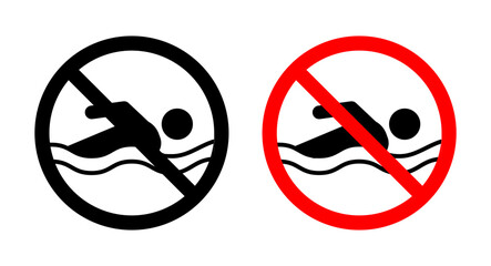 No swimming sign vector vector set for UI designs