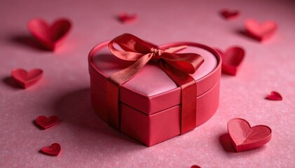 Delicate heart-shaped box resting on a velvet surface, fine confections, gourmet gift
