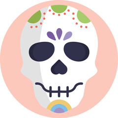 A minimalist skull design with intricate boho details, blending earthy tones and geometric patterns for a free-spirited vibe.