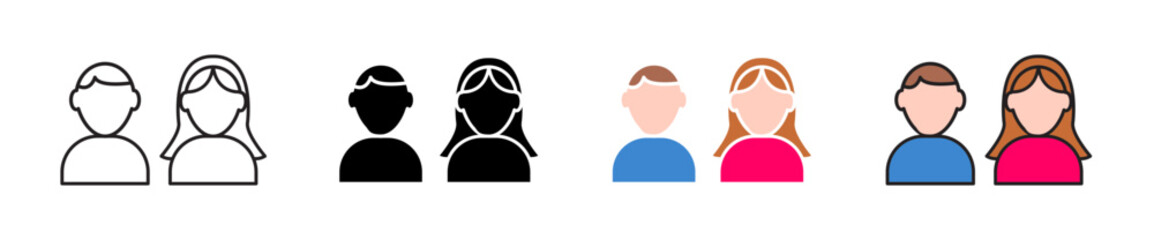 Couple icons vector set for UI designs
