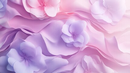 Obraz premium Pastel floral wave design spring inspired graphic art lavender and light pink high detail uplifting aesthetic