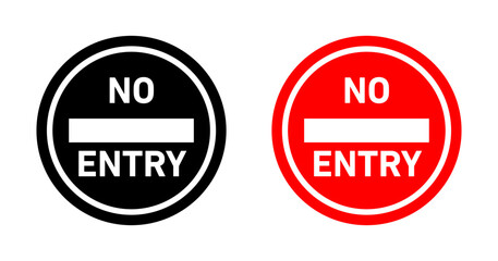No entry road sign vector vector set for UI designs