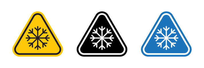 Cold warning signs vector set for UI designs