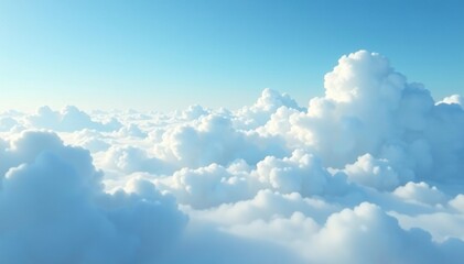 White clouds gently blanket the earth in a soft blue haze, hazy, calm