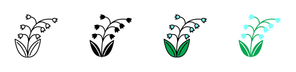 May lily icons vector set for UI designs