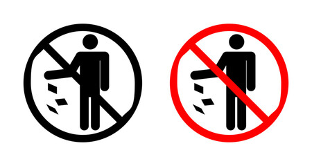 Do not litter sign vector vector set for UI designs